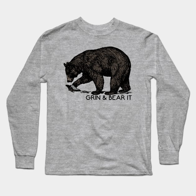 Grin & Bear It - Bears Long Sleeve T-Shirt by fromherotozero